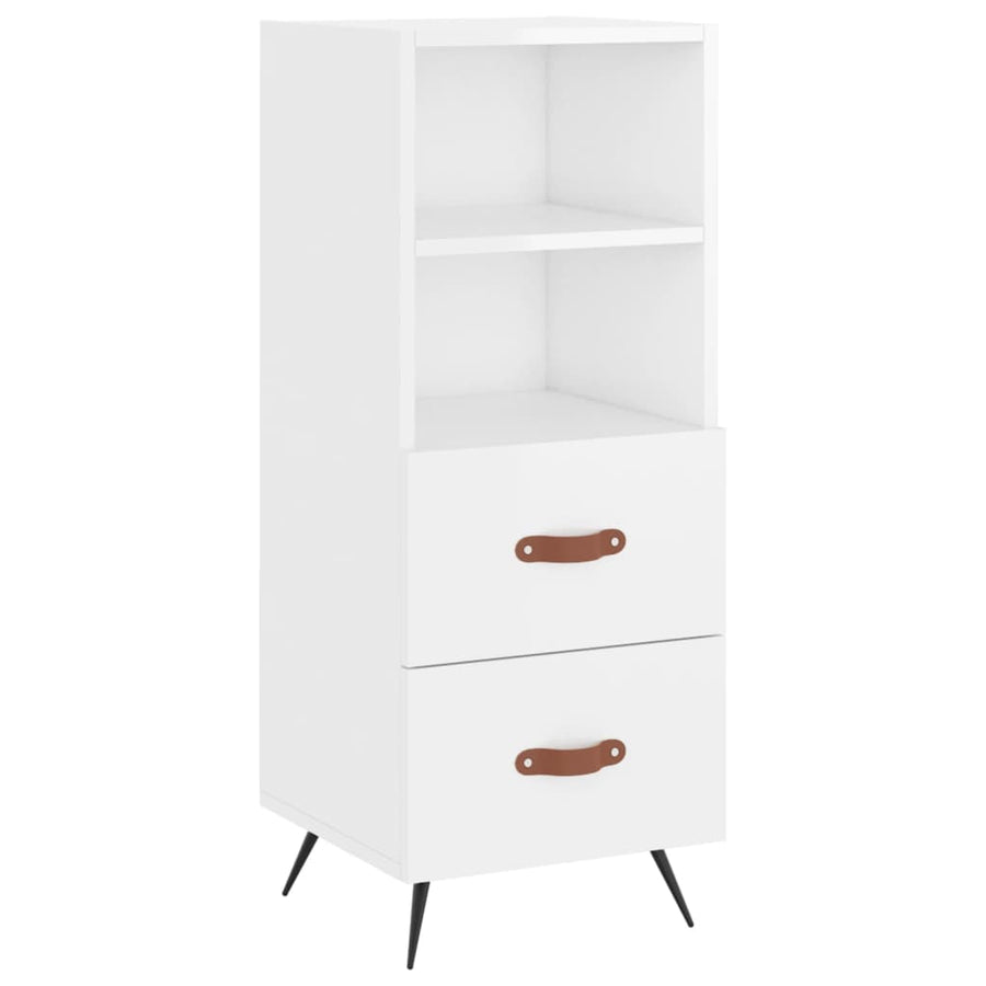Dressoir 34,5X34X90 Cm Bewerkt Hout Hoogglans Wit