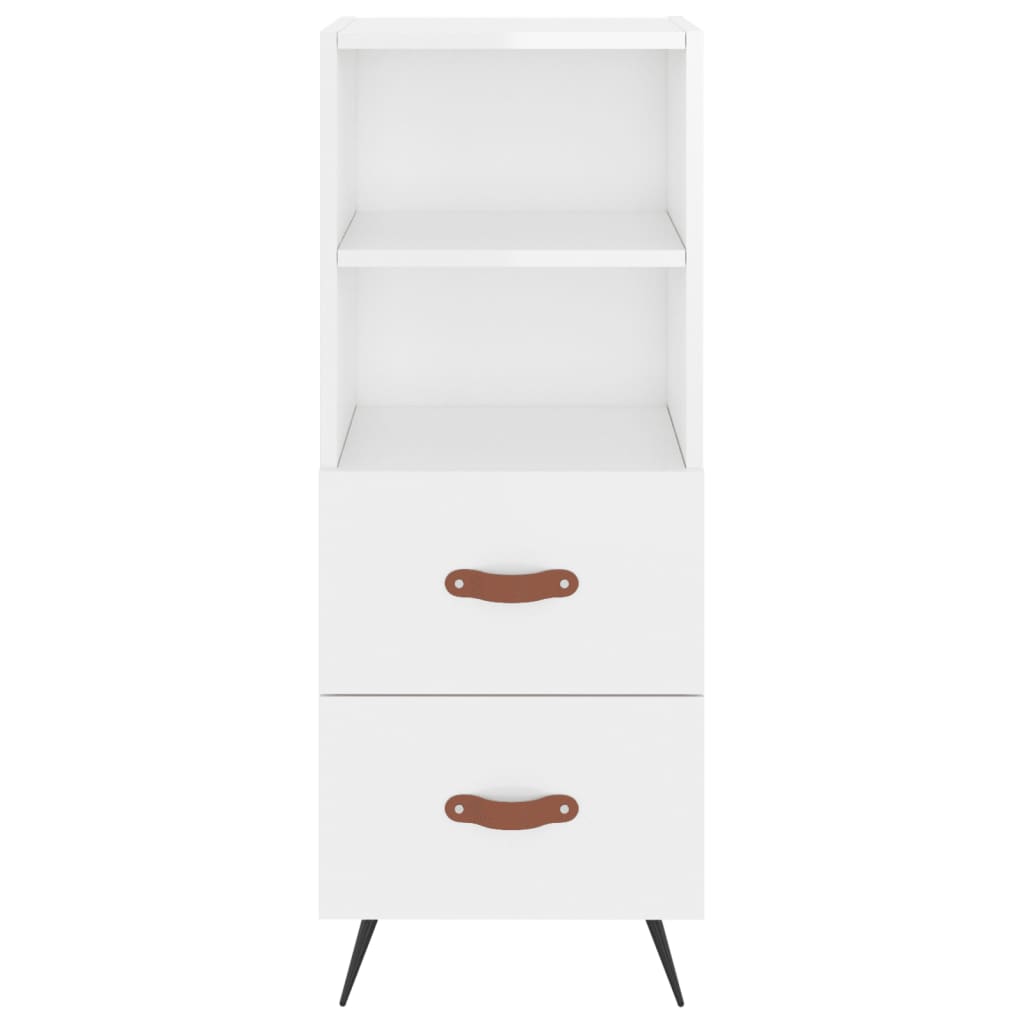 Dressoir 34,5X34X90 Cm Bewerkt Hout Hoogglans Wit