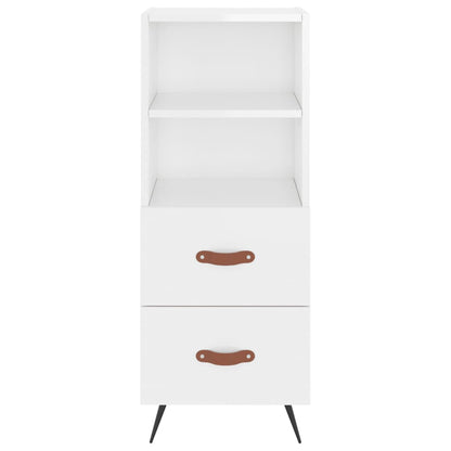 Dressoir 34,5X34X90 Cm Bewerkt Hout Hoogglans Wit