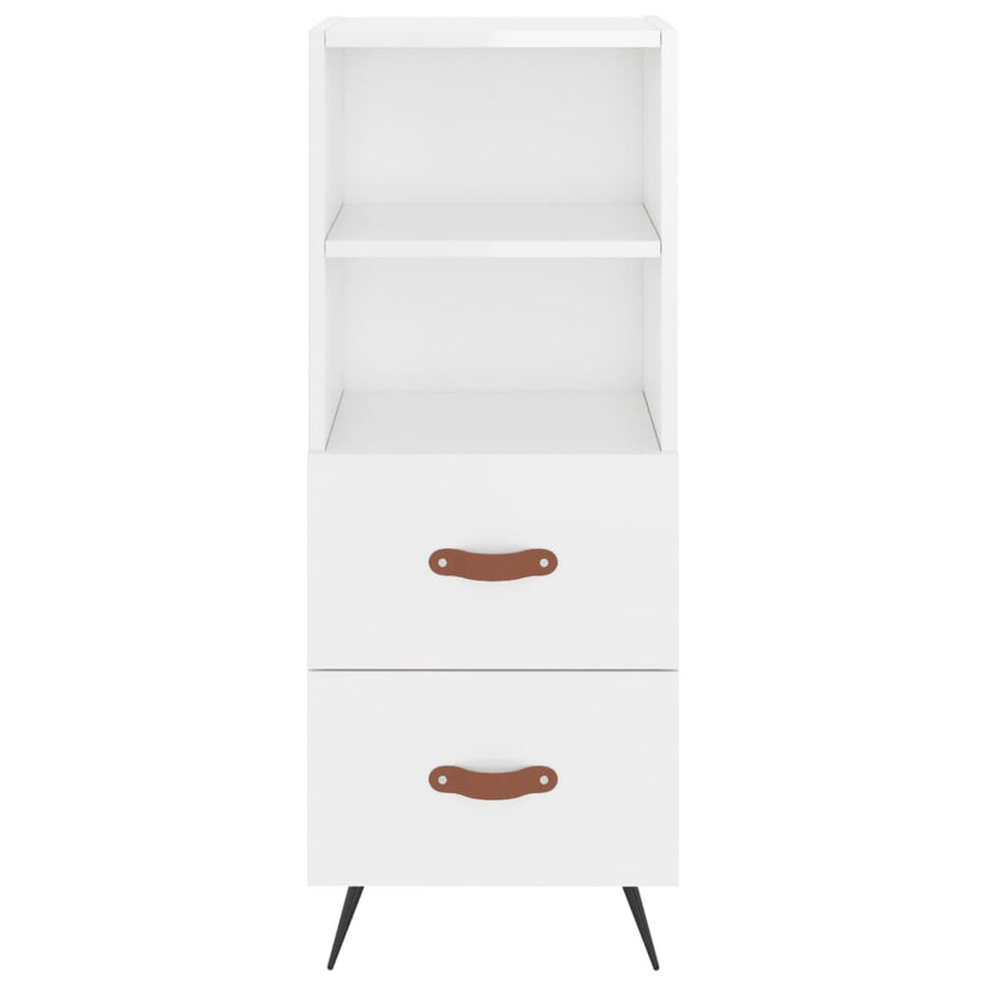 Dressoir 34,5X34X90 Cm Bewerkt Hout Hoogglans Wit
