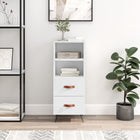 Sideboard 34.5x34x90 cm engineered wood high gloss white