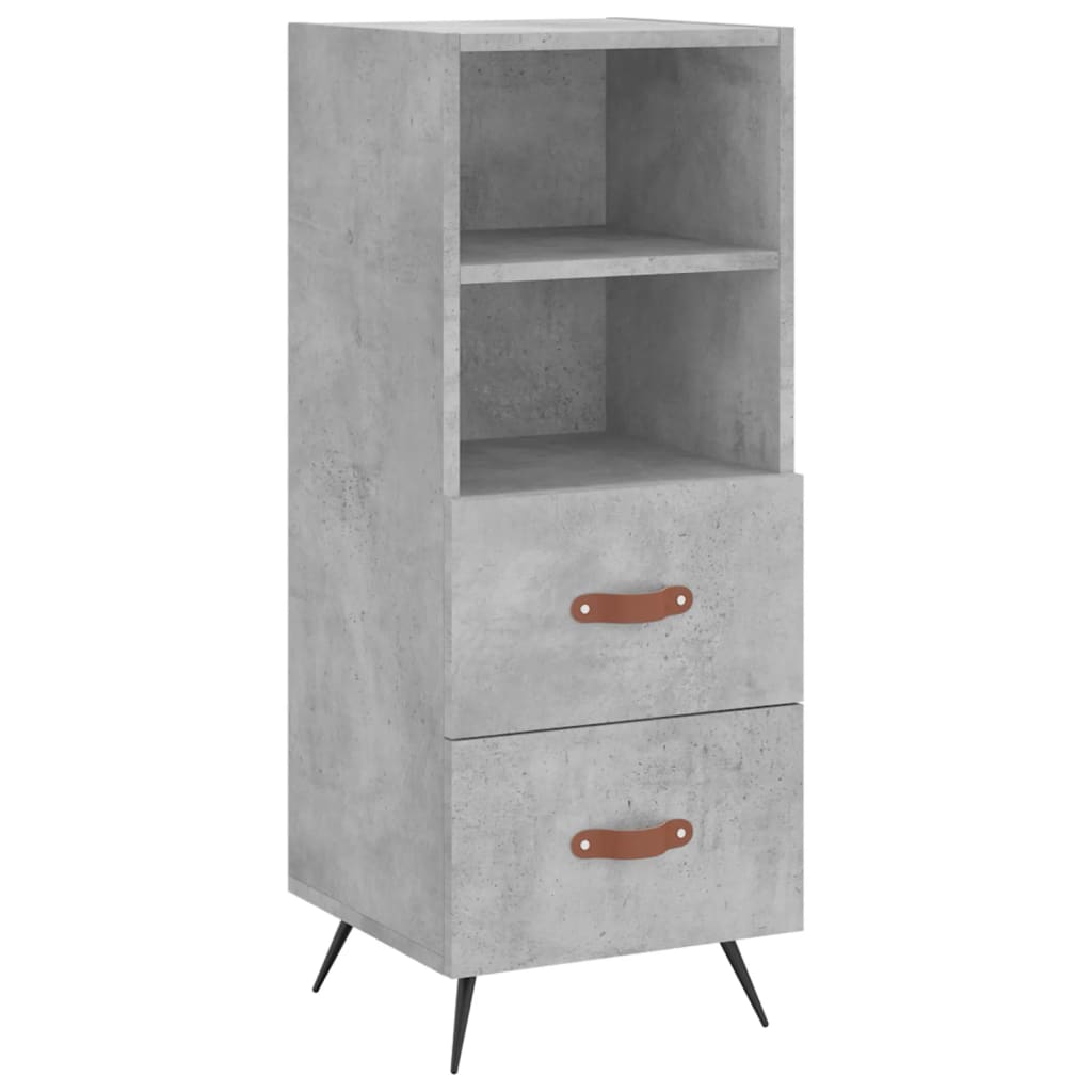 Dressoir 34,5X34X90 Cm Bewerkt Hout Betongrijs