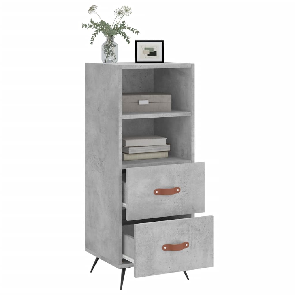 Dressoir 34,5X34X90 Cm Bewerkt Hout Betongrijs