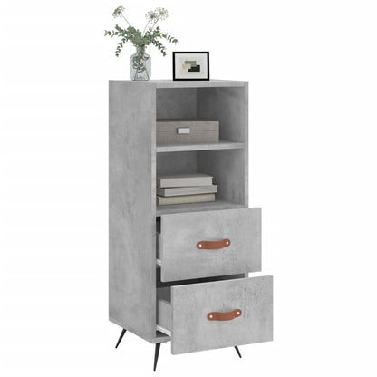 Dressoir 34,5X34X90 Cm Bewerkt Hout Betongrijs