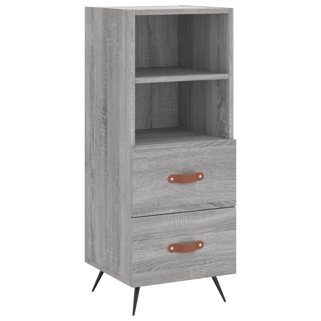 Dressoir 34,5X34X90 Cm Bewerkt Hout Grijs Sonoma Eikenkleurig