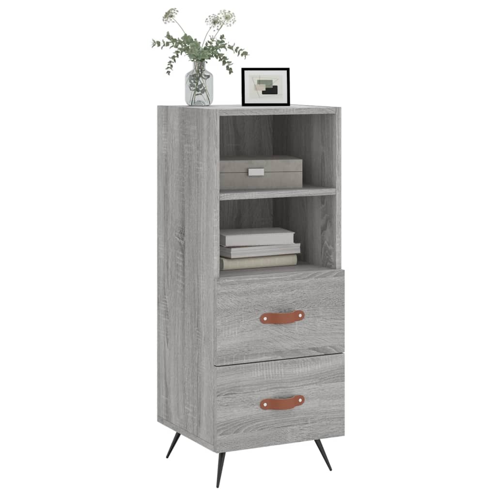 Dressoir 34,5X34X90 Cm Bewerkt Hout Grijs Sonoma Eikenkleurig
