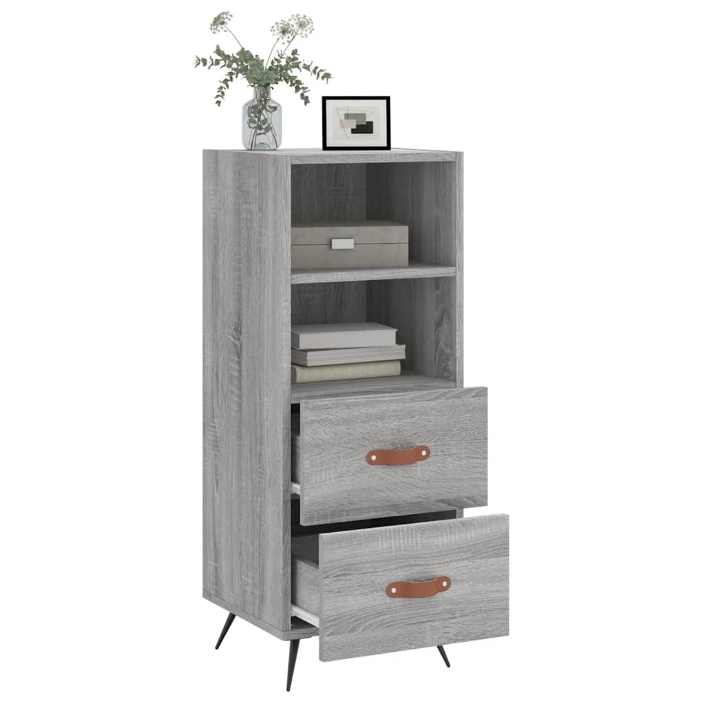 Dressoir 34,5X34X90 Cm Bewerkt Hout Grijs Sonoma Eikenkleurig
