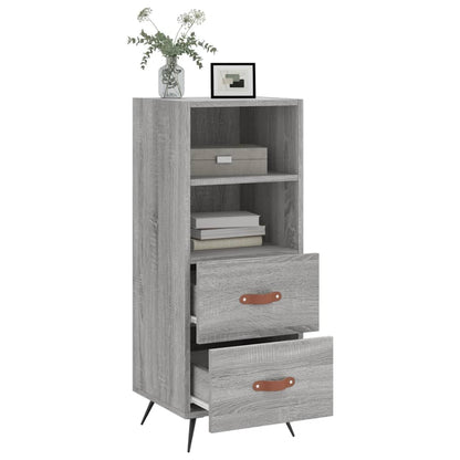 Dressoir 34,5X34X90 Cm Bewerkt Hout Grijs Sonoma Eikenkleurig