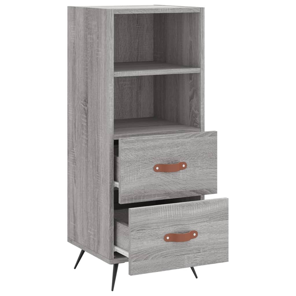 Dressoir 34,5X34X90 Cm Bewerkt Hout Grijs Sonoma Eikenkleurig