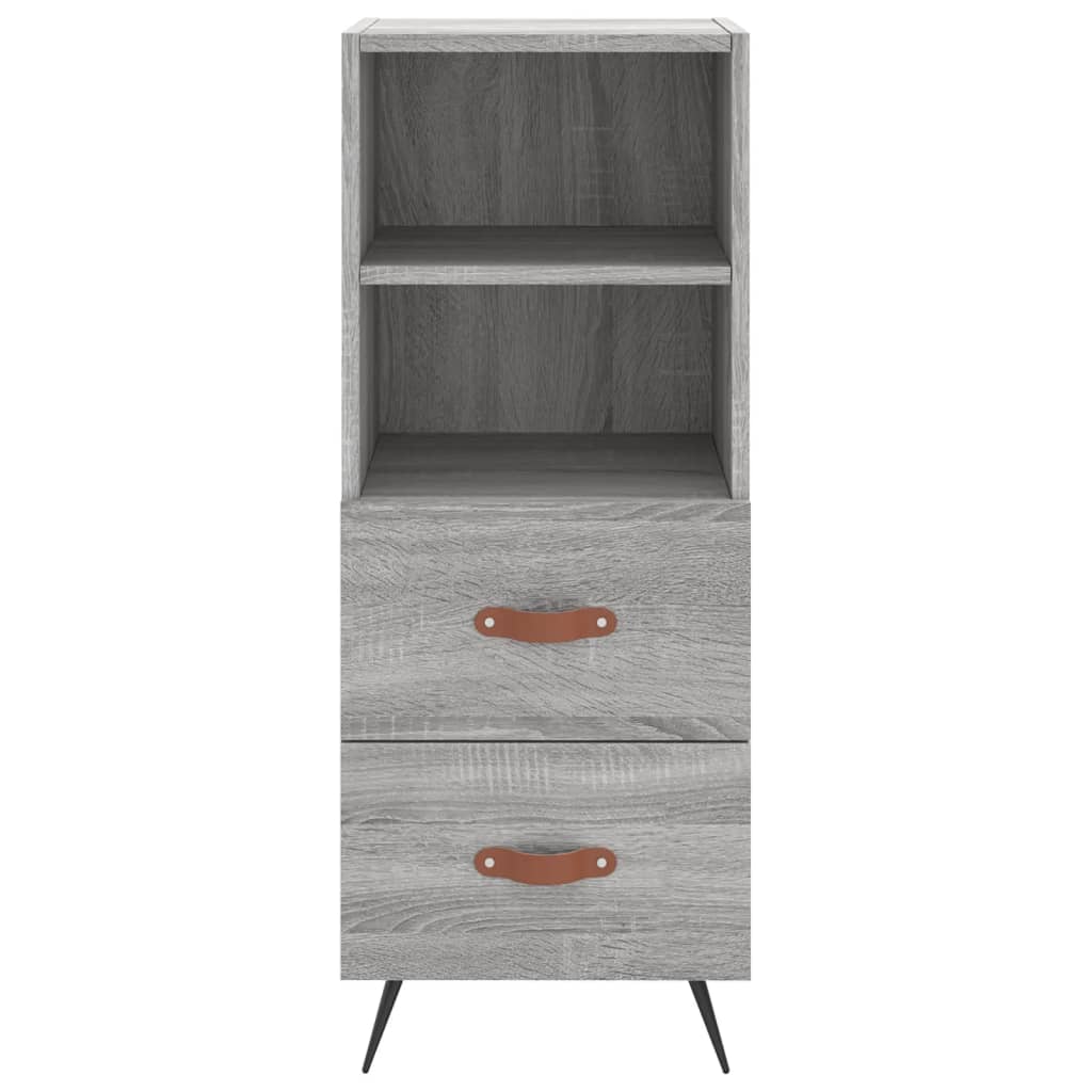 Dressoir 34,5X34X90 Cm Bewerkt Hout Grijs Sonoma Eikenkleurig