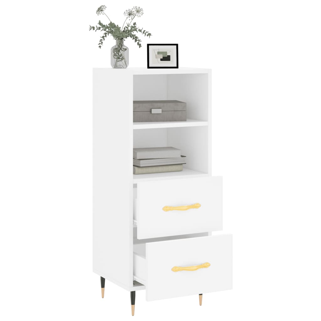 Dressoir 34,5X34X90 Cm Bewerkt Hout Wit