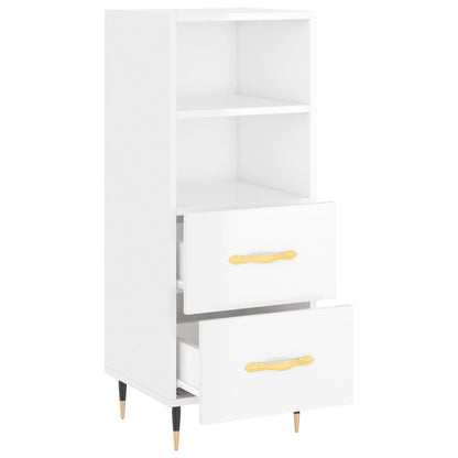 Dressoir 34,5X34X90 Cm Bewerkt Hout Hoogglans Wit