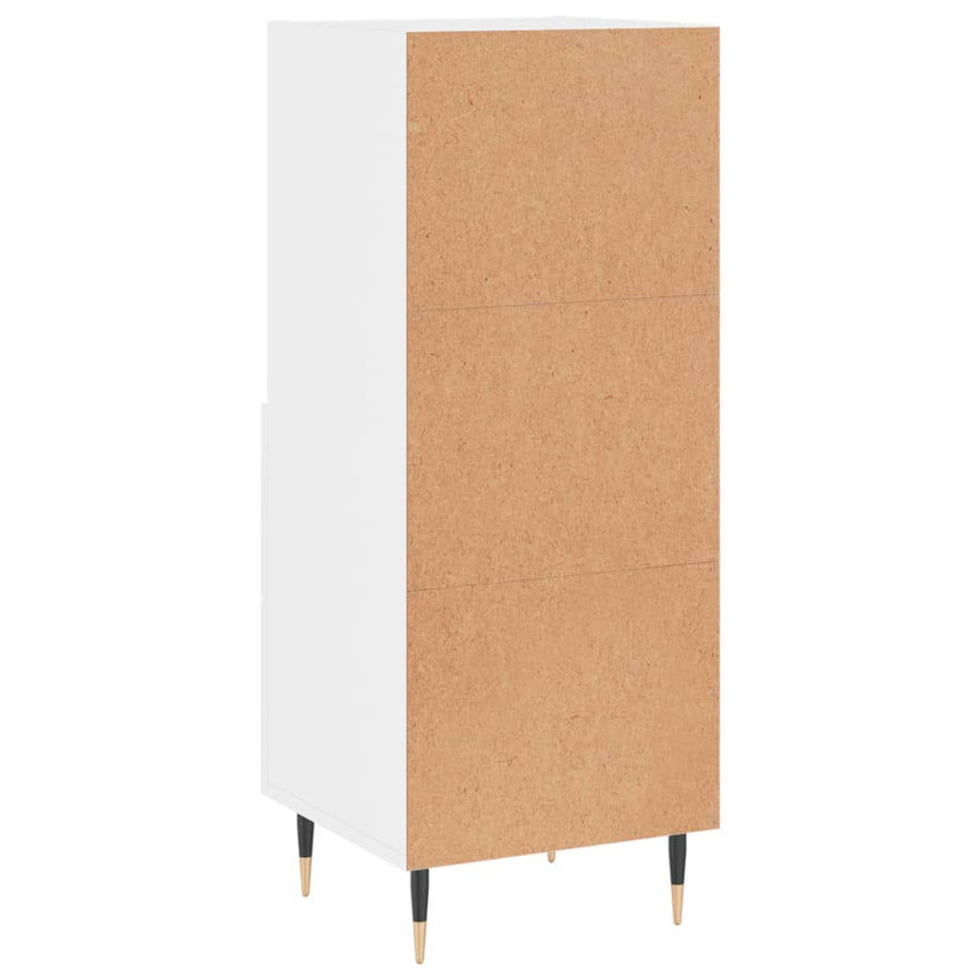 Dressoir 34,5X34X90 Cm Bewerkt Hout Hoogglans Wit