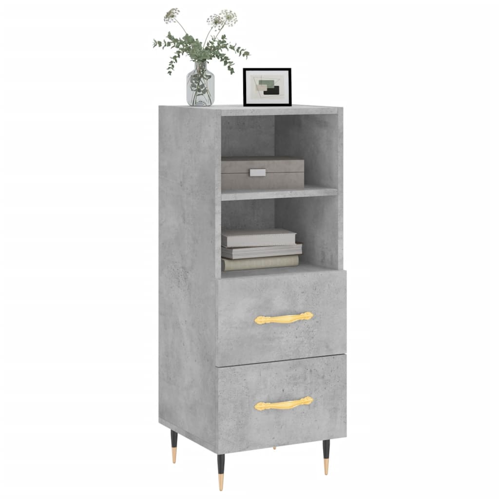 Dressoir 34,5X34X90 Cm Bewerkt Hout Betongrijs