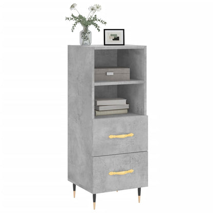Dressoir 34,5X34X90 Cm Bewerkt Hout Betongrijs