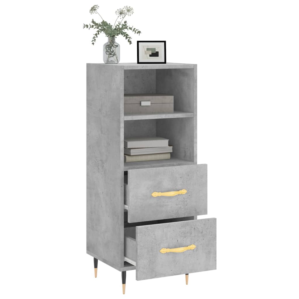 Dressoir 34,5X34X90 Cm Bewerkt Hout Betongrijs