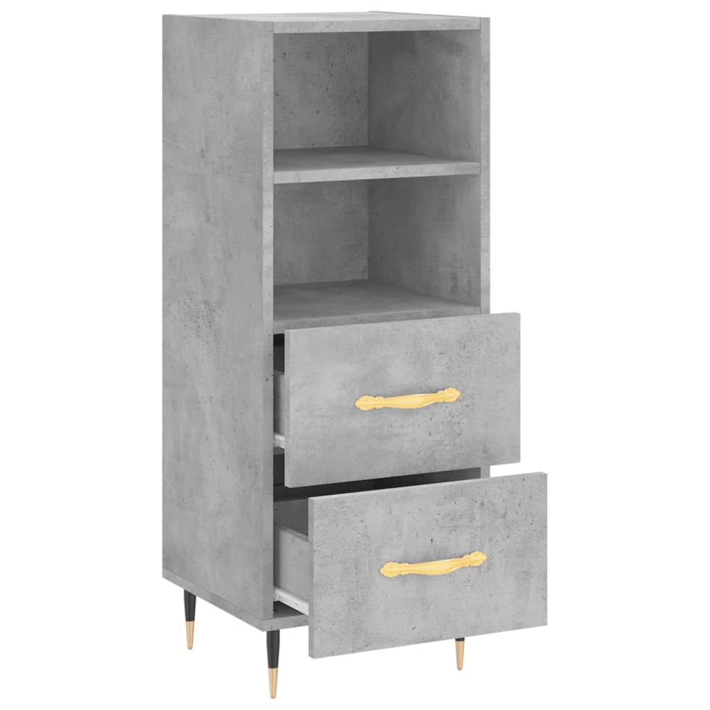 Dressoir 34,5X34X90 Cm Bewerkt Hout Betongrijs