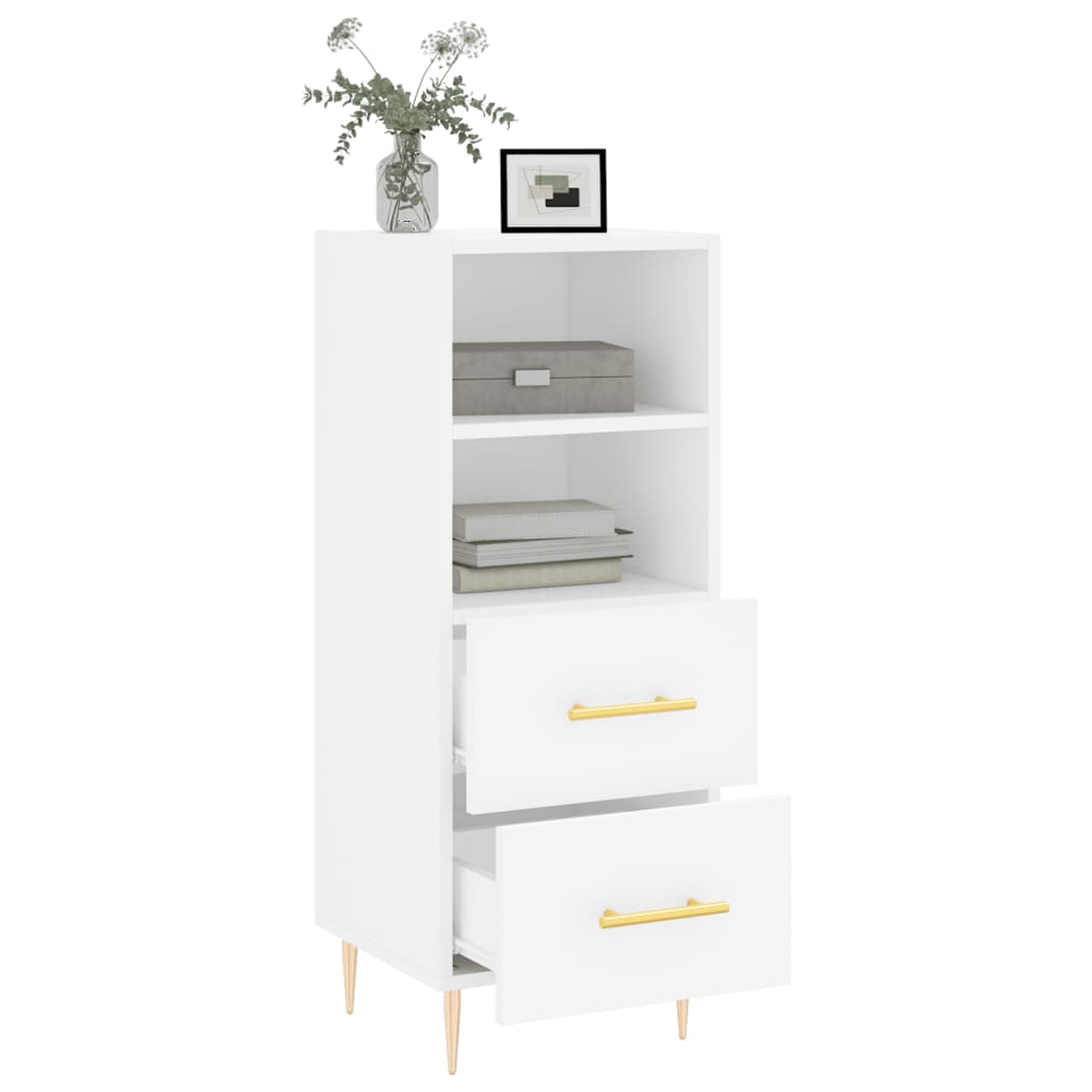 Dressoir 34,5X34X90 Cm Bewerkt Hout Wit