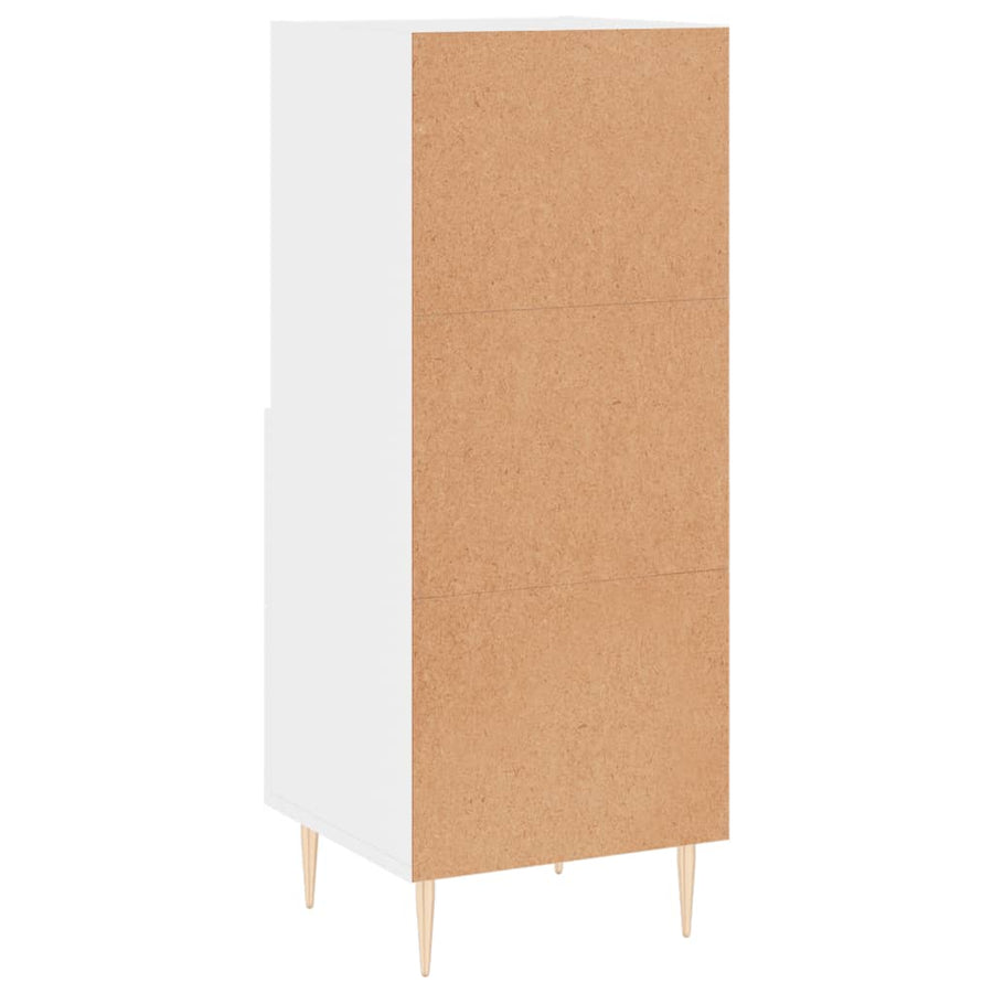 Dressoir 34,5X34X90 Cm Bewerkt Hout Hoogglans Wit