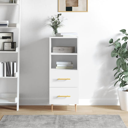 Dressoir 34,5X34X90 Cm Bewerkt Hout Hoogglans Wit