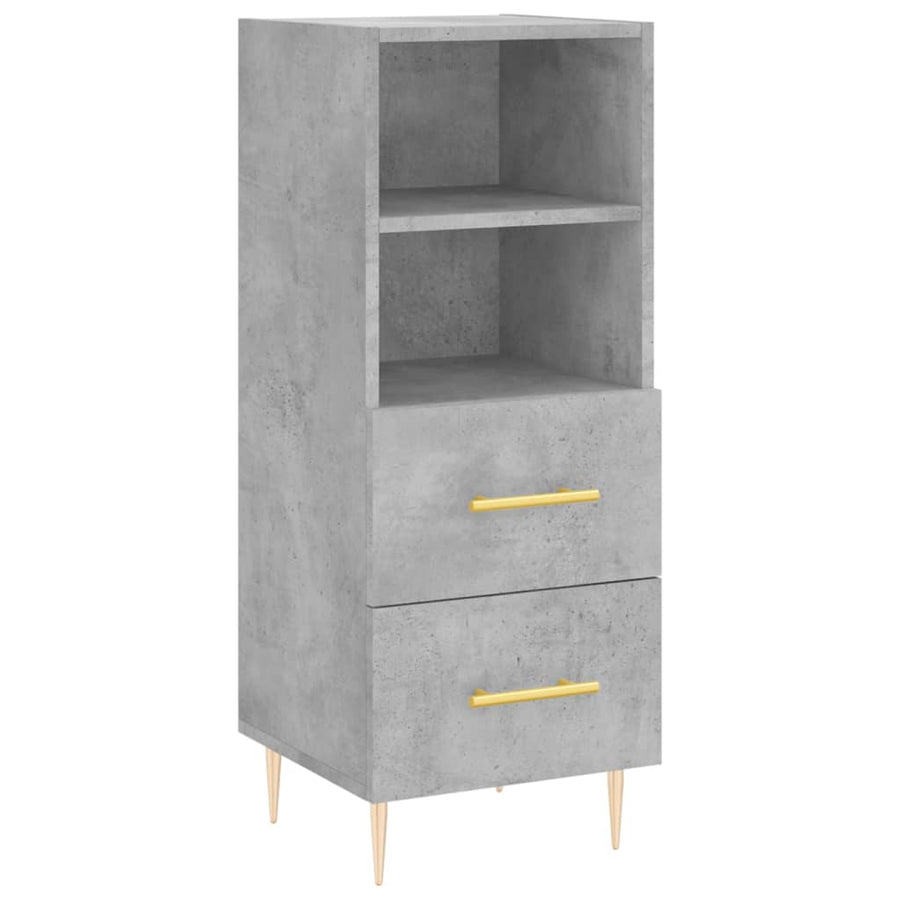 Dressoir 34,5X34X90 Cm Bewerkt Hout Betongrijs