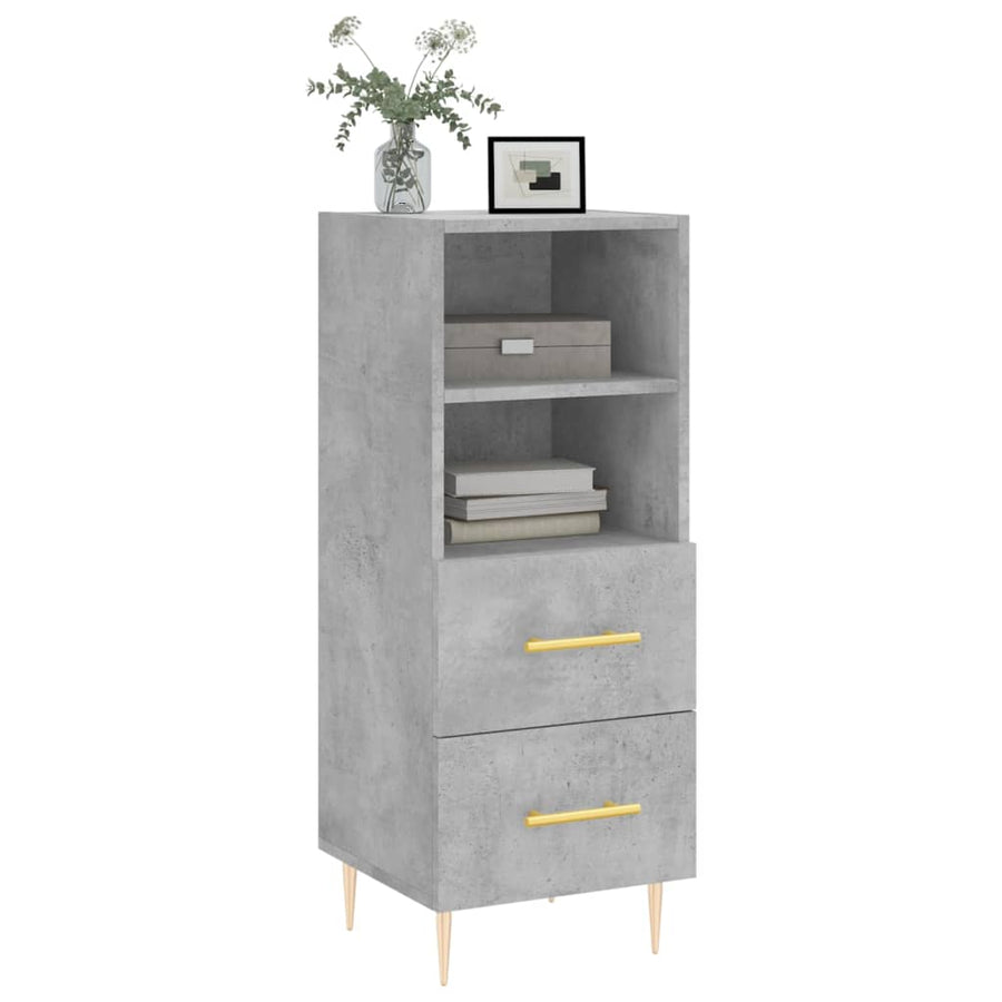 Dressoir 34,5X34X90 Cm Bewerkt Hout Betongrijs