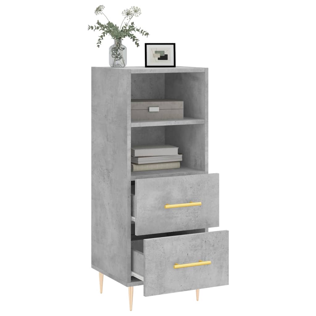 Dressoir 34,5X34X90 Cm Bewerkt Hout Betongrijs