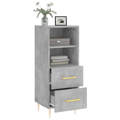 Dressoir 34,5X34X90 Cm Bewerkt Hout Betongrijs