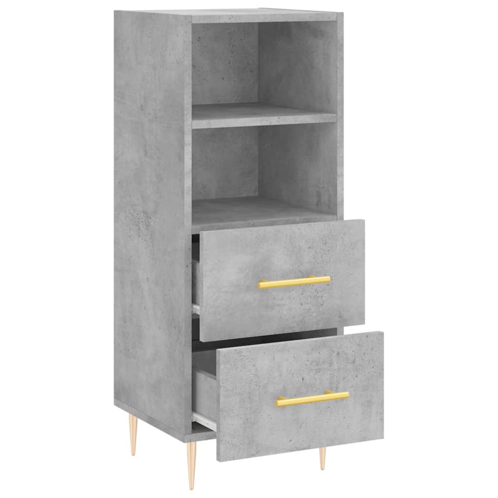 Dressoir 34,5X34X90 Cm Bewerkt Hout Betongrijs