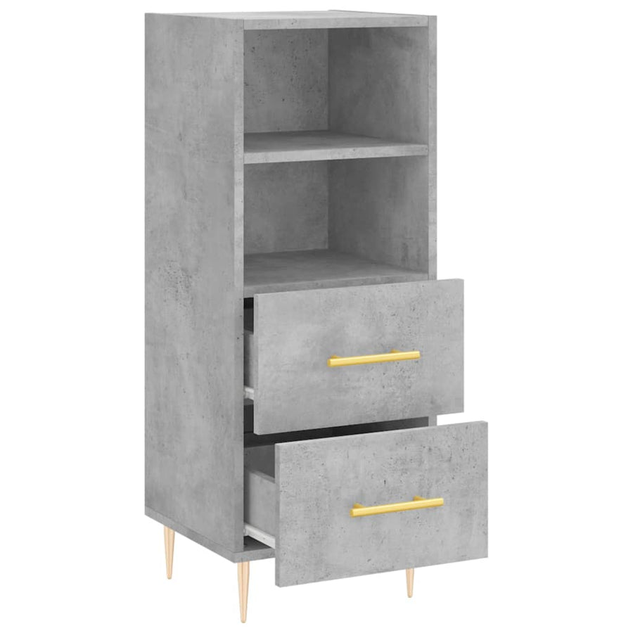 Dressoir 34,5X34X90 Cm Bewerkt Hout Betongrijs