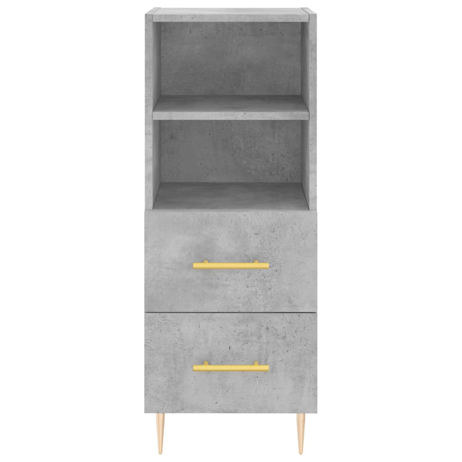 Dressoir 34,5X34X90 Cm Bewerkt Hout Betongrijs
