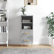 Dressoir 34,5x34x90 cm bewerkt hout betongrijs