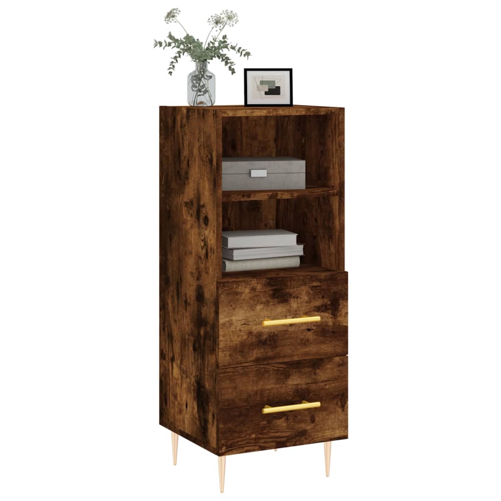 Dressoir 34,5X34X90 Cm Bewerkt Hout Gerookt Eiken