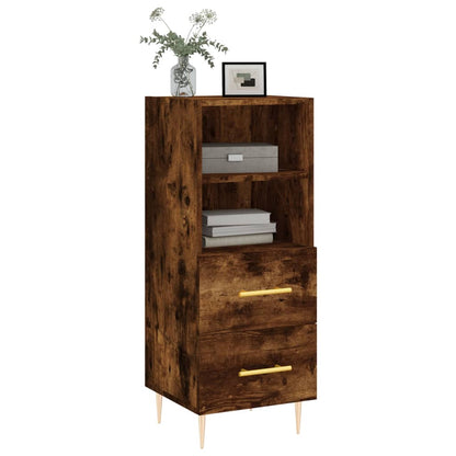 Dressoir 34,5X34X90 Cm Bewerkt Hout Gerookt Eiken