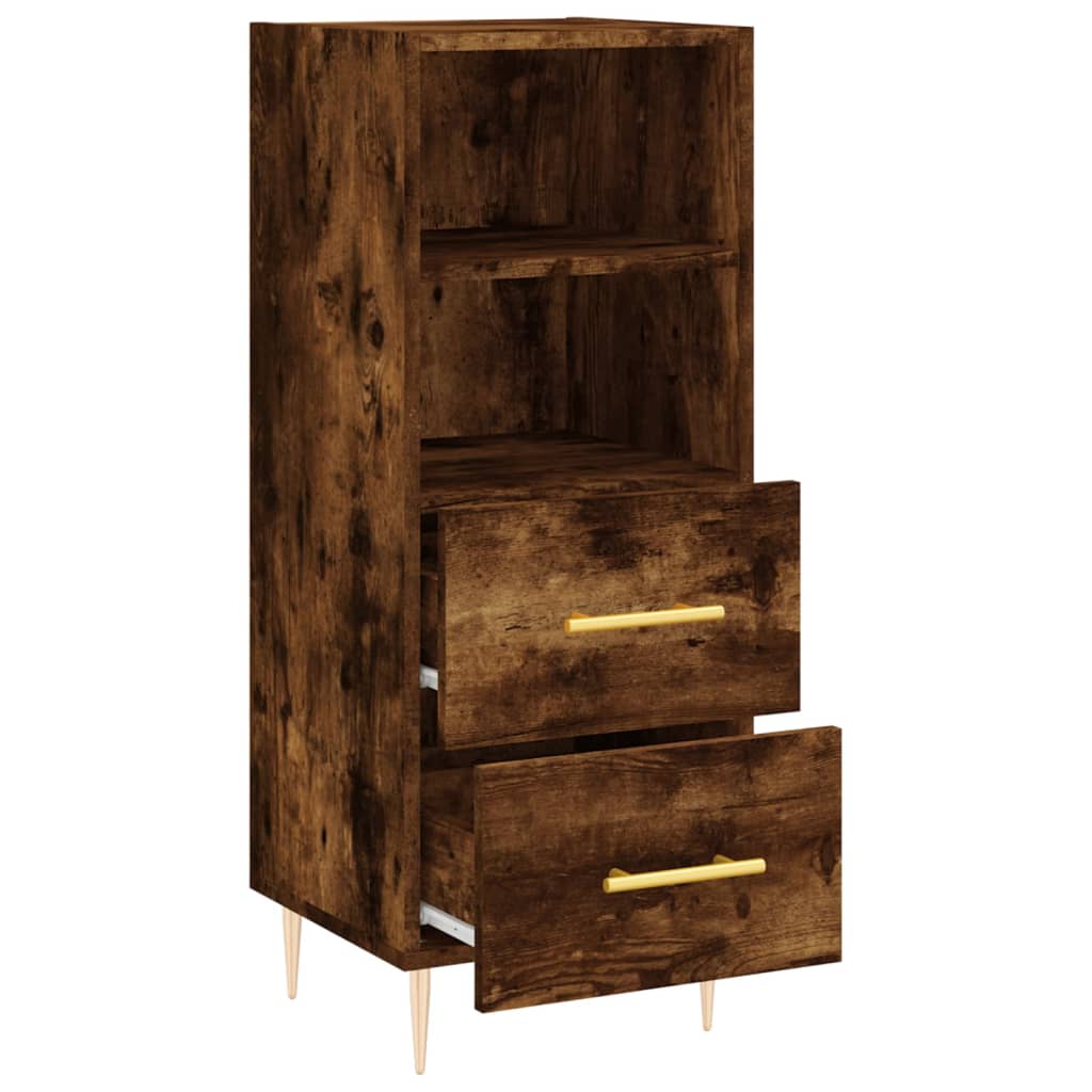 Dressoir 34,5X34X90 Cm Bewerkt Hout Gerookt Eiken