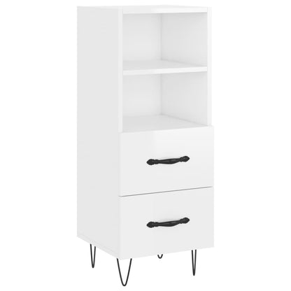 Dressoir 34,5X34X90 Cm Bewerkt Hout Hoogglans Wit