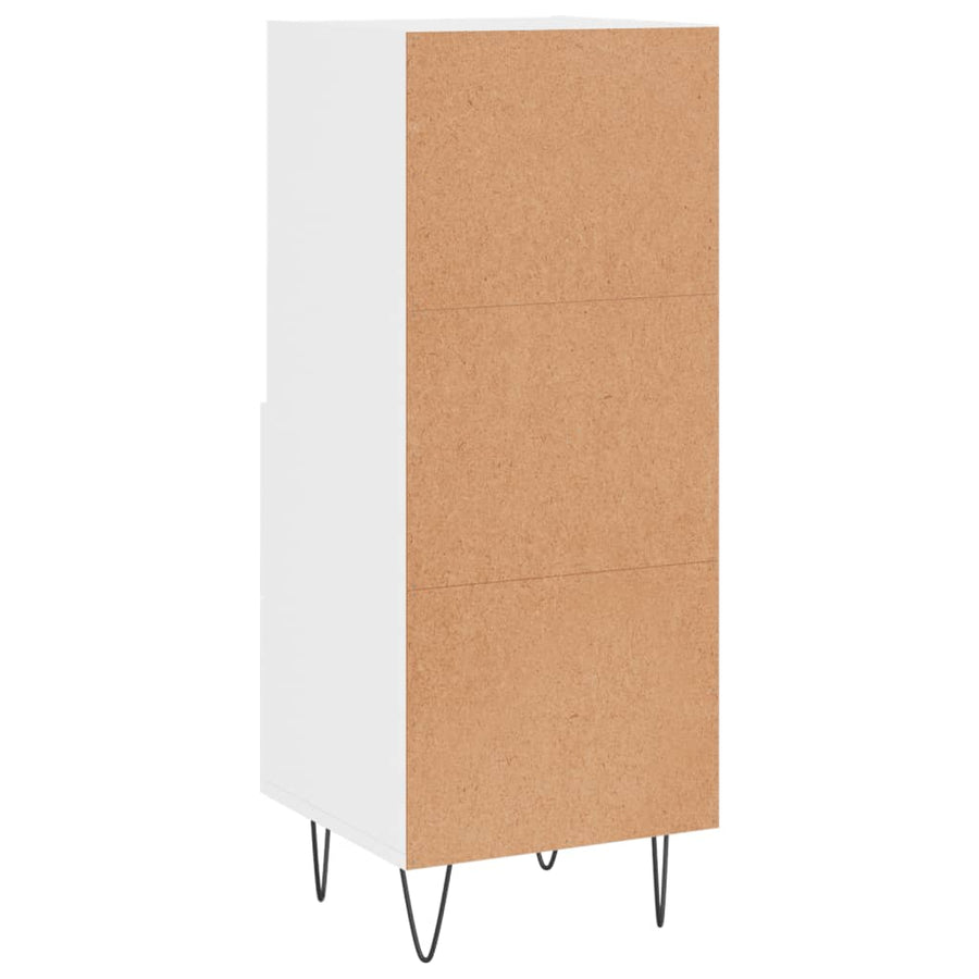 Dressoir 34,5X34X90 Cm Bewerkt Hout Hoogglans Wit
