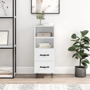 Sideboard 34.5x34x90 cm engineered wood high gloss white