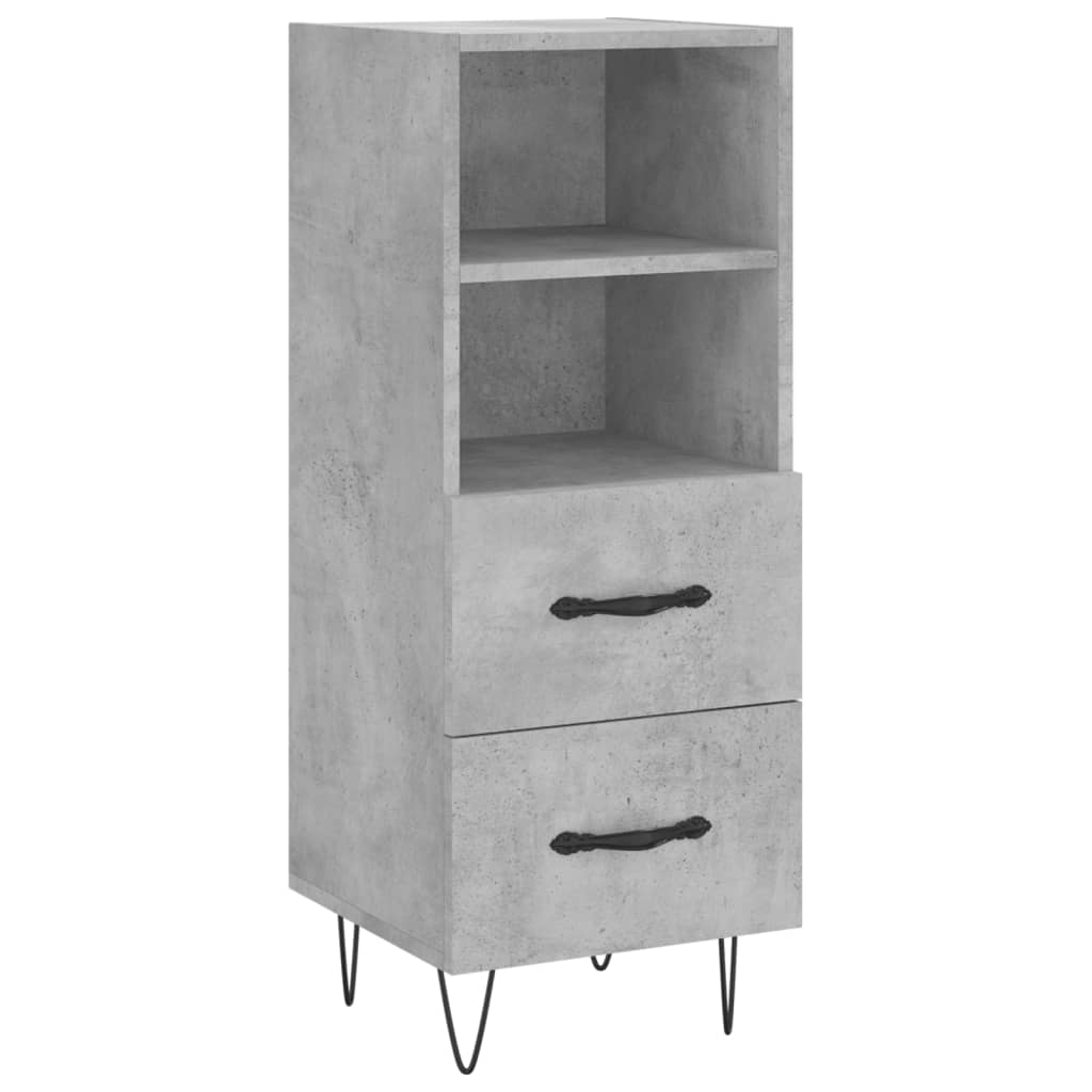 Dressoir 34,5X34X90 Cm Bewerkt Hout Betongrijs