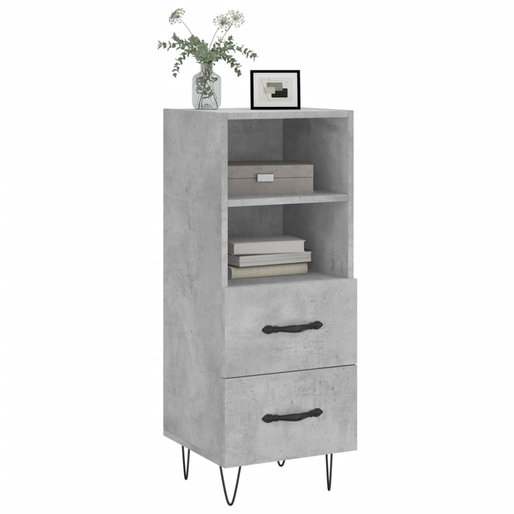Dressoir 34,5X34X90 Cm Bewerkt Hout Betongrijs