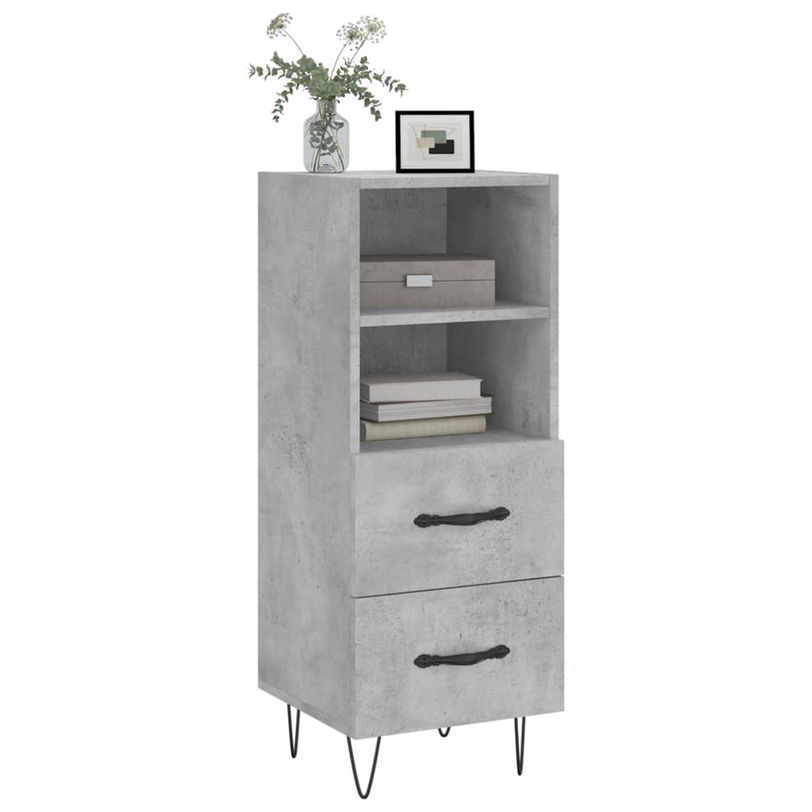 Dressoir 34,5X34X90 Cm Bewerkt Hout Betongrijs