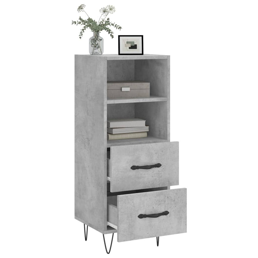 Dressoir 34,5X34X90 Cm Bewerkt Hout Betongrijs