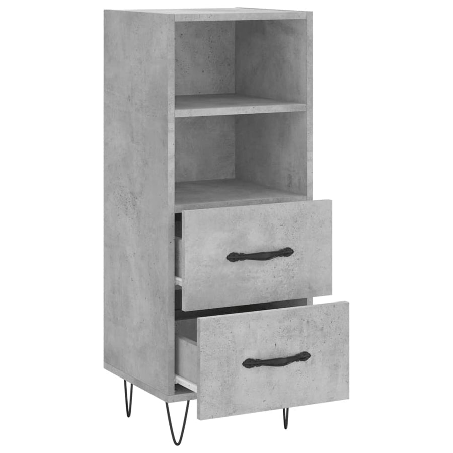 Dressoir 34,5X34X90 Cm Bewerkt Hout Betongrijs