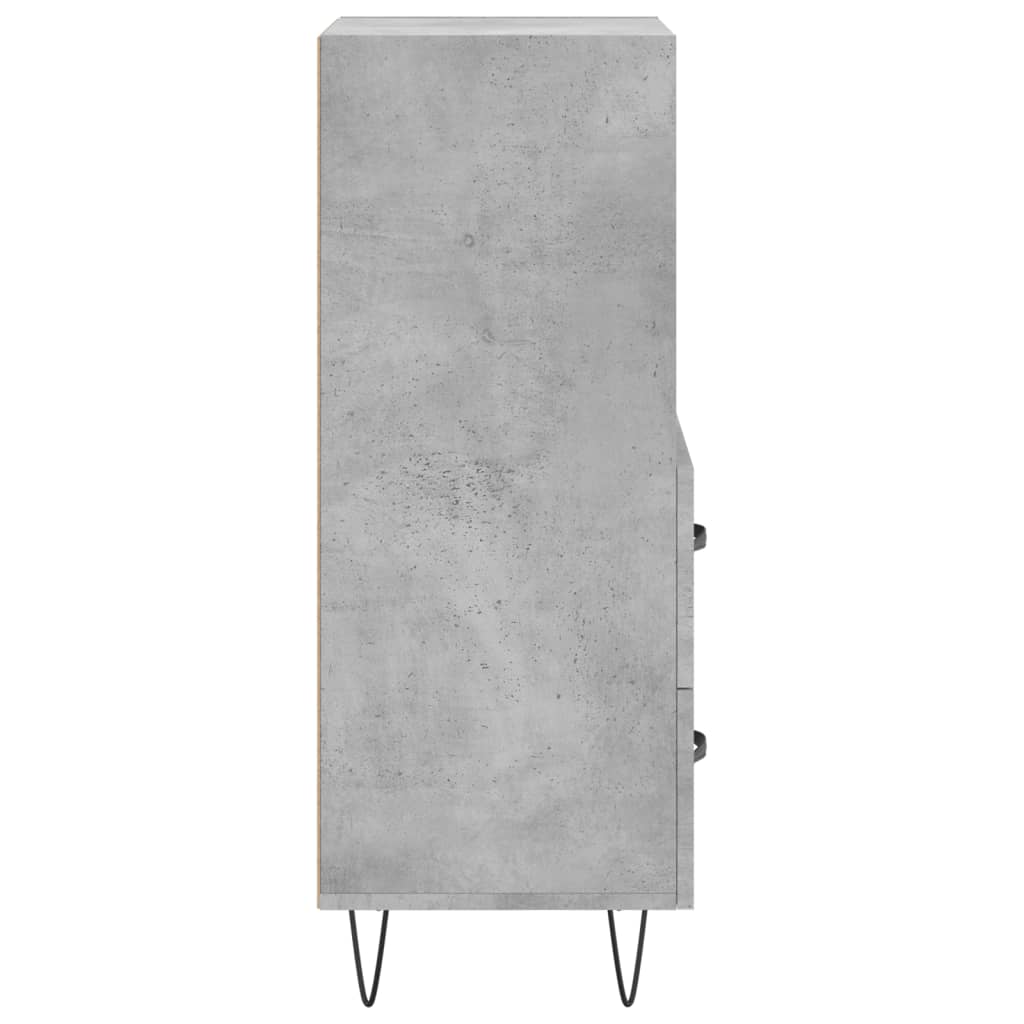 Dressoir 34,5X34X90 Cm Bewerkt Hout Betongrijs
