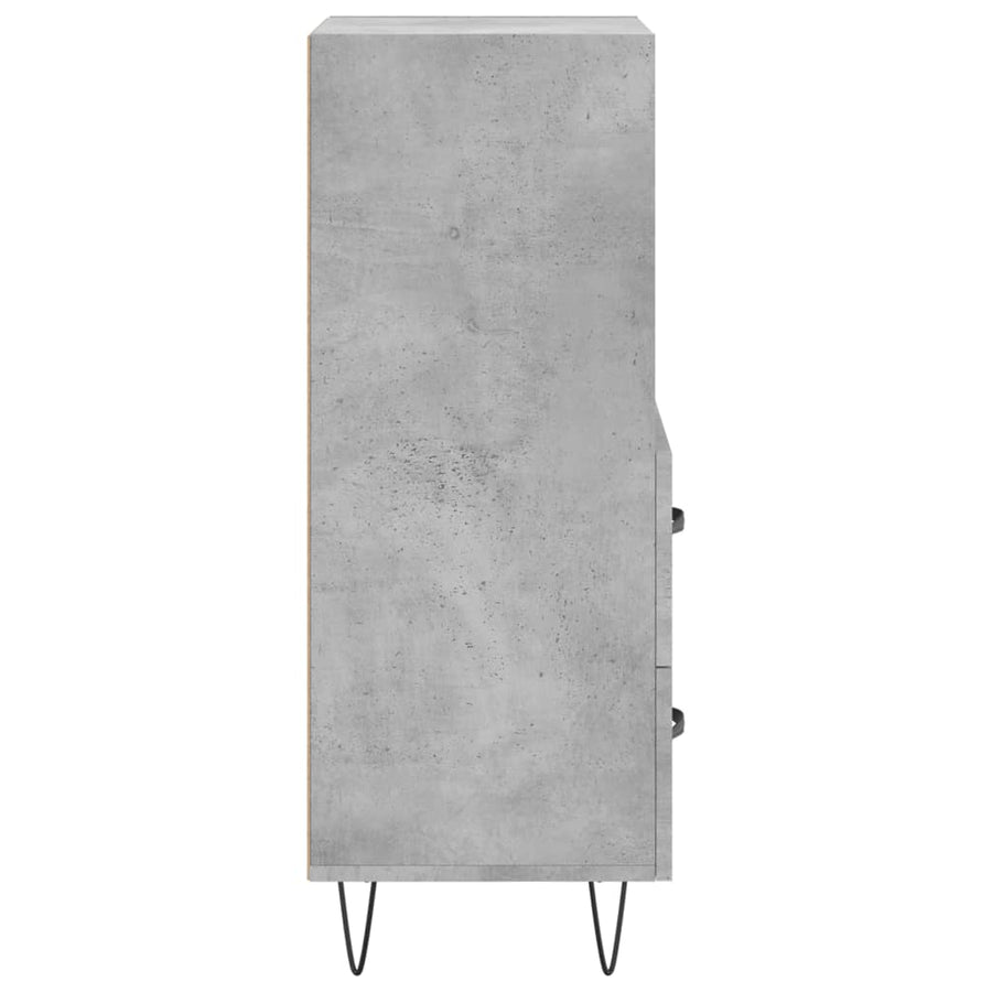 Dressoir 34,5X34X90 Cm Bewerkt Hout Betongrijs