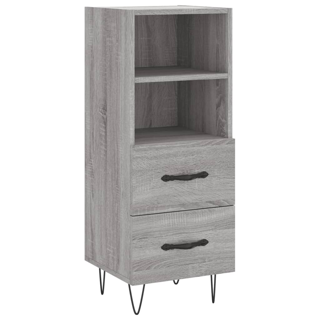 Dressoir 34,5X34X90 Cm Bewerkt Hout Grijs Sonoma Eikenkleurig