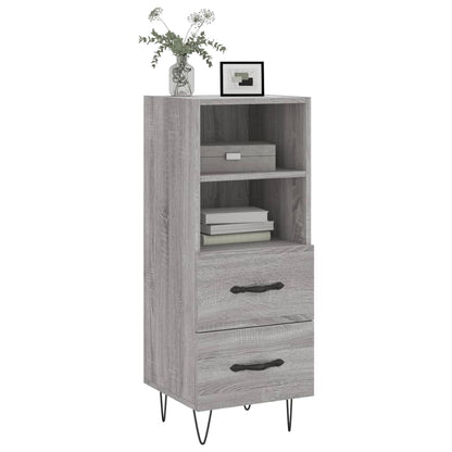 Dressoir 34,5X34X90 Cm Bewerkt Hout Grijs Sonoma Eikenkleurig