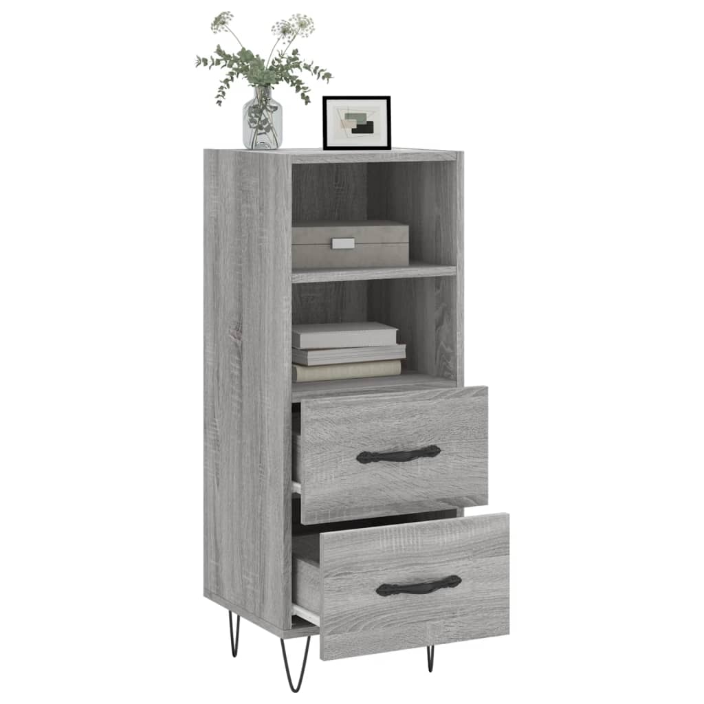 Dressoir 34,5X34X90 Cm Bewerkt Hout Grijs Sonoma Eikenkleurig
