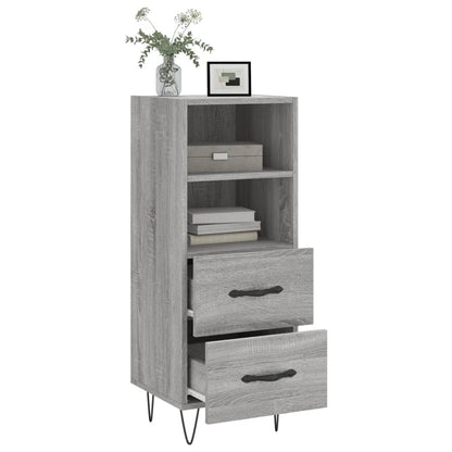 Dressoir 34,5X34X90 Cm Bewerkt Hout Grijs Sonoma Eikenkleurig