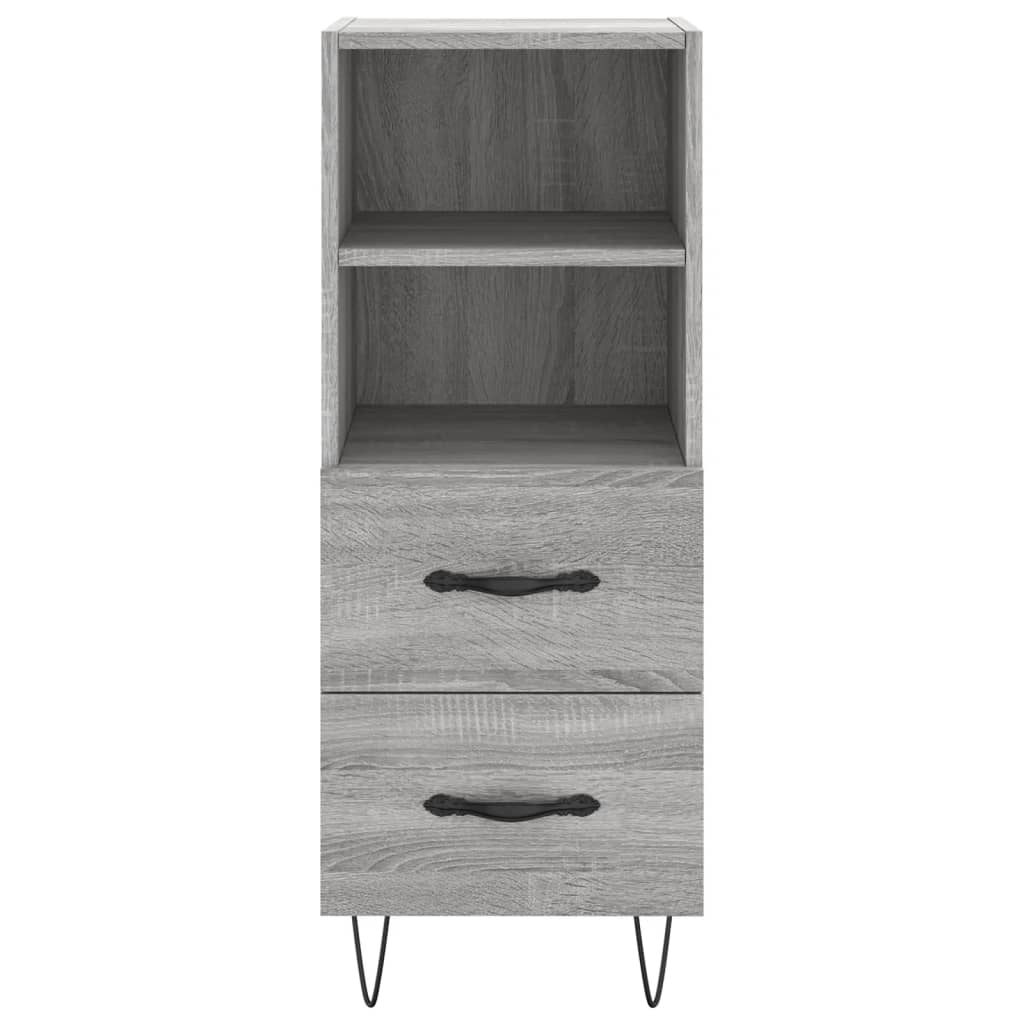 Dressoir 34,5X34X90 Cm Bewerkt Hout Grijs Sonoma Eikenkleurig